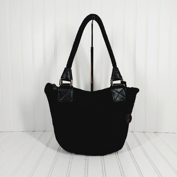 The Sak Handbags - THE SAK Elliott Lucca Black Crochet Shoulder Handbag 0200